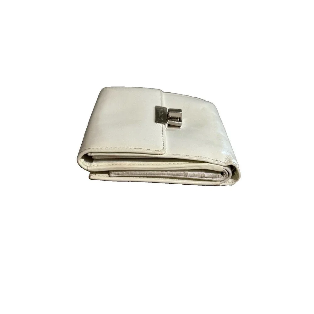 Vintage Ralph Lauren Woman's Bifold White Leather Wallet RARE